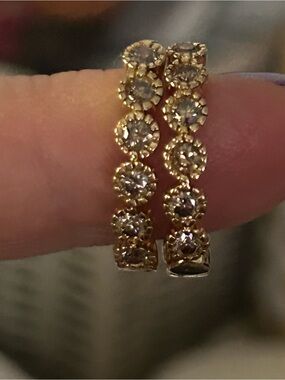10k Gold Inside-Out Diamond Hoop Earrings